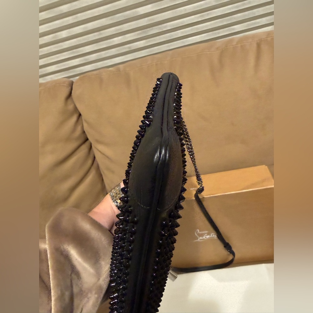 NWT Christian Louboutin Black Spiked Leather Bag - Picture 4 of 10